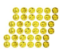 CVUTOVO Pièces de Monnaie de Pirate en Plastique 48 Pcs Petits Accessoires de Pièces de Monnaie 1 CM Amusant pour Fête D’Halloween Chasse au Trésor et Accessoires de Carnaval