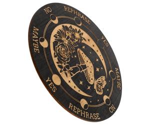 CVUTOVO Planche de Radiesthésie Spirituelle en Bois Foncé 15 CM Outil de Divination à Pendule pour Séances de Contemplation et Conseils Énergétiques Décoration Ésotérique D’Autel