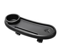 CVUTOVO Plateau à Goûter Pour Poussette Bébé Plastique Noir Avec Porte-gobelet Support Stable Accessoire Poussette Pratique Pour Repas En Extérieur Facile à Installer Adapté Landaus