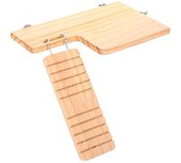 CVUTOVO Plateforme Anti-Morsure en Bois pour Hamster et Cochon d'Inde Échelle, Sécurisé pour Développer L'équilibre et Accessoire de Cage Intérieur Beige