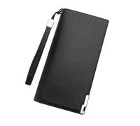 CVUTOVO Portefeuille Long pour Homme en Cuir PU Noir Fermeture Éclair, Grosse Capacité, Multi Emplacements pour Cartes et Poche Téléphone, pour Bureau et Présents