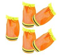 CVUTOVO Protection Cervicale du Casque 5 Pièces Filet Réfléchissant Pare-Soleil en Maille Chimique Orange Léger et Pliable pour Casques de Sécurité et Événements Extérieurs