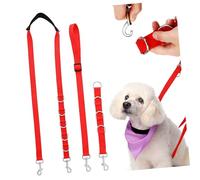 CVUTOVO Sangles De Toilettage pour Chien Réglables Boucle De Contention en Polypropylène Robuste, Lot De 3 Set De Rouge, pour Bain Et Soins en Intérieur, pour Animaux Domestiques Et Professionnels
