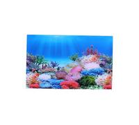 CVUTOVO Sticker Décoratif pour Aquarium Fond Poisson Adhésif Double Face Décoration pour Réservoir Verre Motif Paysage Marin Autocollant Mural pour Eau Mer