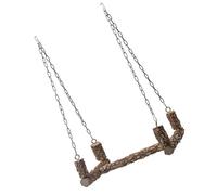 CVUTOVO Support en Bois Naturel pour Perroquet Balançoire Perchoir Multifonction pour Cage D’Oiseaux Accessoire Interactif pour Exercice et Divertissement Couleur Couleur Aléatoire