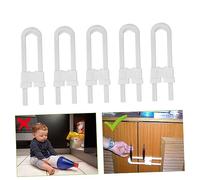 CVUTOVO Verrou De Sécurité Pour Armoire Bébé, 4 Pièces De u Long Réglable, Sans Traces Ni Perçage, Pour Sécuriser Placards Et Tiroirs