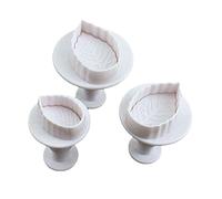 CVZJ Lot de 3 emporte-pièces en forme de feuille de rose pour fondant, biscuits, gâteaux, outils de décoration de gâteaux, accessoires de cuisine en silicone