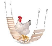 CVZJ Poulet Jouet Poulet Bois Naturel Echelle Poulet Poulet Swing Poulet Perchoir pour Oiseaux Volaille Ro Bois + Métal
