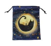 CVZJ Sac de rangement en flanelle avec cordon de serrage pour bijoux, dés, jeux de société, cadeaux de mariage, tarot, Noir , approx.13x18cm/5.12x7.08in, N° 5