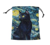 CVZJ Sac de rangement en flanelle avec cordon de serrage pour bijoux, dés, jeux de société, cadeaux de mariage, tarot, Noir , approx.13x18cm/5.12x7.08in, N° 6