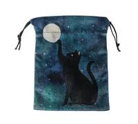 CVZJ Sac de rangement en flanelle avec cordon de serrage pour bijoux, dés, jeux de société, cadeaux de mariage, tarot, Noir , approx.13x18cm/5.12x7.08in, N° 9
