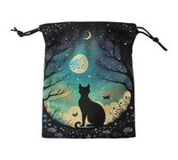 CVZJ Sac de rangement en flanelle avec cordon de serrage pour bijoux, dés, jeux de société, cadeaux de mariage, tarot, Noir , approx.13x18cm/5.12x7.08in, 8#