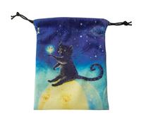 CVZJ Sac de rangement en flanelle avec cordon de serrage pour bijoux, dés, jeux de société, cadeaux de mariage, tarot, Noir , approx.13x18cm/5.12x7.08in, 7#