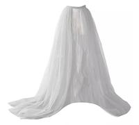 CVZQTE Jupe de train en tulle pour superposition de superposition longue tutu longueur sol détachable jupe de train de mariage pour femmes et filles, blanc, S-L