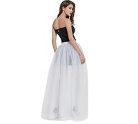 CVZQTE Jupe tutu longue en tulle et maille superposée - Longueur au sol - Amovible - Jupe de train de mariage pour femmes et filles, blanc, S-L