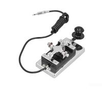 CW Telegraph Key Clé en morse en acier inoxydable avec pièces amovibles pour entraînement radio jambon et projets scolaires en laboratoire scientifique (3,5 mm)