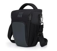 Cwatcun Sac à bandoulière SLR, sac ceinture détachable avec sangle, résistant aux chocs, rembourré pour appareils photo hybrides Nikon, Canon, Sony étanche, Noir , L, Moderne