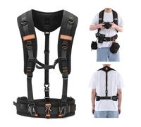 Cwatcun Sangle réglable pour appareil photo photographe - Harnais d'épaule double multifonction et ceinture de taille pour appareil photo reflex numérique/SLR Accessoires de rangement