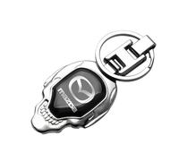 CWBFC Porte-clés de Voiture pour Mazda MX-5,résistant à L'usure et à la Poussière Accessoires de Clé de Voiture Pièces de Rechange Décoratives Cadeaux Personnalisés et Créatifs,Silv-er-M