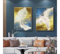 CWBLYZ 2 Images Set-Affiche Imprimée sur Toile Tableau D'Art Représentant une Plume Style Nordique Moderne et Luxueux Idéal pour le Salon la Cuisine Ou la Chambre-40 * 50cm (non encadré)