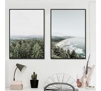 CWBLYZ 2 Images Set-Tableau Abstrait de Paysage Marin Nordique sur Toile Idéal pour le Salon la Véranda la Chambre le Bureau Ou la Décoration Intérieure-30 * 50cm (non encadré)