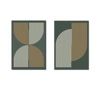 CWBLYZ 2 Pièces-Linie Géométrique Abstraite Formes Art Mural Poster Boho Picture Peintures Intérieures Esthétiques pour Salon Chambre à Coucher Décor de Bureau-60 * 70cm (non encadré)