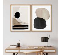 CWBLYZ 2 Pièces-Tableau Abstrait Géométrique Moderne sur Toile Art Mural Minimaliste Affiches et Impressions pour Salon Chambre Cuisine Décoration Intérieure-50 * 70cm (non encadré)