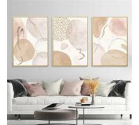CWBLYZ 3 Pièces Bohème Géométrique Beige Abstrait Affiche Toile Peinture Mur Art Impression Photo Chambre Salon Chambre Décoration de la Maison Photo-50x70 Cm/(20x27 Pouces) Sans Cadre