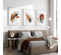 CWBLYZ Art Mural,Terracotte Peinture Abstraite Art Bleu Aquarelle Affiche Toile Peinture Murale Images Maison Salon Cuisine Bureau Décoratif-40 * 60cm-3PCS (sans cadre)