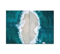 CWBLYZ Ensemble de 2-Plage Nordique Art Mural Estampage Océan Paysage Toile Affiche Peinture D'Art Tableau Moderne pour Salon Chambre Cuisine Décor Mural-40 * 60cm (non encadré)