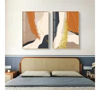 CWBLYZ Ensemble de 2-Tableau Abstrait à la Feuille D'Or sur Toile Affiche D'Art Nordique pour Salon Chambre Moderne Bureau Décoration Intérieure-50 * 60cm (non encadré)