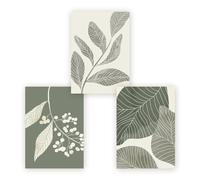 CWBLYZ Impressions d'art,Abstrait Vert Plante Feuilles Simple Bohémie Toile Peinture Affiche Murale Art Image Salon Cuisine Chambre à Coucher Maison Dessin Décoration-(60 * 80cm)*3PCS