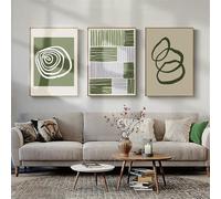 CWBLYZ Photos,Affiches Abstraites Géométriques Vertes Tableaux sur Toile Impressions D'Art Mural Décoration Moderne pour Salon Cuisine Bureau et Maison-60 * 80cm-3pcs (sans cadre)