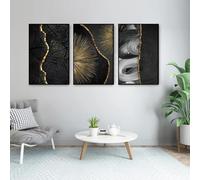 CWBLYZ Photos,Arbres Géométriques Anneaux de Croissance Annuels Peinture Abstraite Moderne sur Toile Affiches Impressions Tableaux Décoratifs Salon Bureau Maison-50 * 75cm-3pcs (sans cadre)