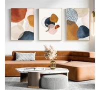 CWBLYZ Photos,Décoration Murale Abstraite Géométrique à L'Aquarelle sur Toile Impressions et Affiches pour Salon Cuisine Bureau et Maison-60 * 80cm-3pcs (sans cadre)