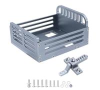 CWBSEB Remorque Benne Métallique pour Camion RC 1/24 Pièces d'Amélioration | Plateau Cargo Détachable Compatible Échelle 1:24 Mini 4x4 Tout-Terrain(Titanium)