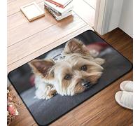 CWCMZDH 1pc Mignon Mini Yorkshire Tapis Terrier Paillasson Salle de Bains Rectangle Doux de la Cuisine à la Maison Couloir Anti-dérapant de Sol Tapis de Porte, Tapis de Bain