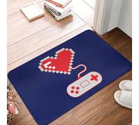 CWCMZDH 8 Bits Gamer Coeur Anti-dérapant Paillasson de l'eau de Preuve d'huile de Tapis de Cuisine Entrée de la Maison Salle de Séjour