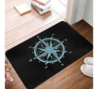 CWCMZDH Ancre Tapis De Bain Compas Nautique De La Carte De Marin, Capitaine De La Porte De Flanelle Tapis D'Entrée, La Décoration De La Maison