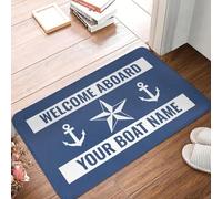 CWCMZDH Bienvenue À Bord Nautiques Bateau Devant La Porte De Tapis Anti-Dérapant en Plein Air Paillasson Absorbant Vivant À L'Entrée De La Salle De Tapis