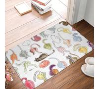 CWCMZDH Chat, Katzen, Pot-Pourri de Non-Glissement Paillasson Tapis de Sol Durable Tapis de Cuisine Entrée de la Maison Balcon