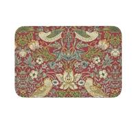 CWCMZDH Flanelle Voleur Sol Rouge de la Porte de la Salle de Bains de Cuisine Tapis antidérapant extérieur Floral Tapis d'entrée de Garage de Tapis Cuisine matsforfloor