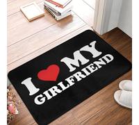 CWCMZDH J'aime Ma Copine Devant La Porte De Tapis Anti-Dérapant Imperméable Extérieur De Paillasson Plancher De Salle De Bain Tapis