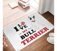 CWCMZDH J'aime Mon Bull Terrier Chien Anti-dérapant Paillasson Tapis Absorbants Tapis de Cuisine Entrée de la Maison Balcon