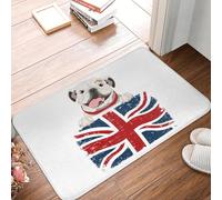 CWCMZDH L'Anglais De Bouledogue Et Le Drapeau Britannique Porte De Plancher Tapis De Cuisine Anti-Dérapant Intérieur Britannique Paillasson Entrée De Garage De Tapis Électrode