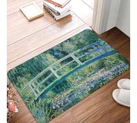 CWCMZDH Le Nénuphar De La Porte Avant De Tapis Anti-Dérapant Intérieure Imperméable À l'eau De Claude Monet Nymphéas Paillasson Étage Entrée De Salle De Bains Tapis