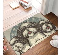 CWCMZDH Les Amoureux De Chien Homme De Salle De Bain Antidérapant Tapis Shih Tzu Crête De La Conception De Salle De Séjour Tapis De Bienvenue Paillasson
