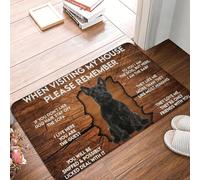 CWCMZDH Lors De La Visite De Ma Maison, Rappelez-Vous Scottish Terrier Devant La Porte De L'Étage D'Entrée Tapis D'Intérieur De Cuisine Paillasson Tapis De Salon Tapis