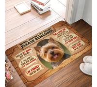 CWCMZDH Lors De La Visite De Ma Maison s'il Vous Plaît Rappelez-Vous Ceci Est Ma Maison dans Le Yorkshire Terrier Paillasson Tapis Anti-Dérapant Bain Cuisine Jardin Tapis