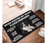 CWCMZDH Lors de la Visite de ma Maison s'il Vous plaît rappelez-Vous Devant la Porte de Tapis Anti-Dérapant en Plein air Paillasson Absorbant de Cuisine, Balcon, Entrée Tapis